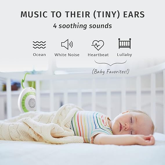 MyBaby Baby Sound Machine, White Noise Sound Machine for Baby, Travel and Nursery. 4 Soothing Sounds, Integrated Clip, Small and Lightweight. Great for Baby Registry Searches